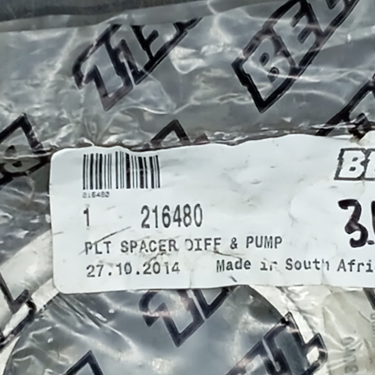 Bell - Plt Spacer Diff And Pump - 216480